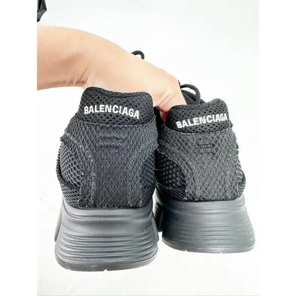Balenciaga Phantom Black Mesh Lace Up Low Top Sneakers Size 46 - Picture 5 of 11